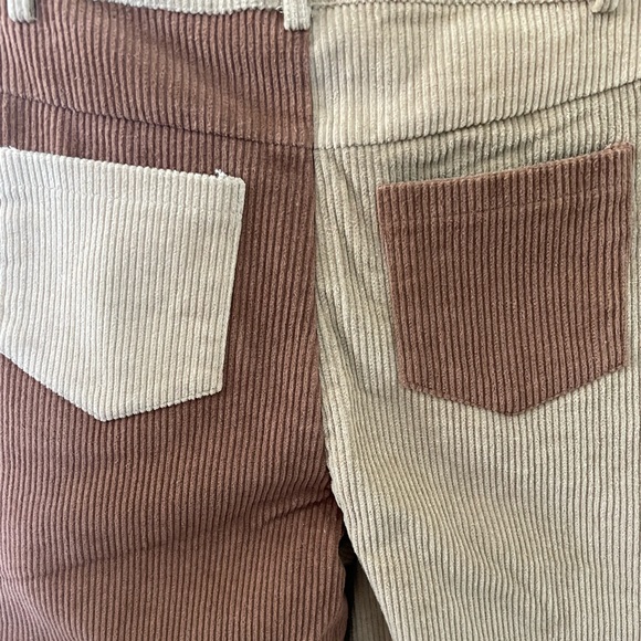 Cider Two tone Corduroy Pants Wide Legs XSmall NWT - Picture 3 of 9